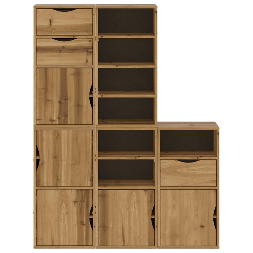 vidaXL Πλαϊνά ντουλάπια 5 τεμ. ODDA 40x24x79 εκ. από Μασίφ Ξύλο Πεύκου
