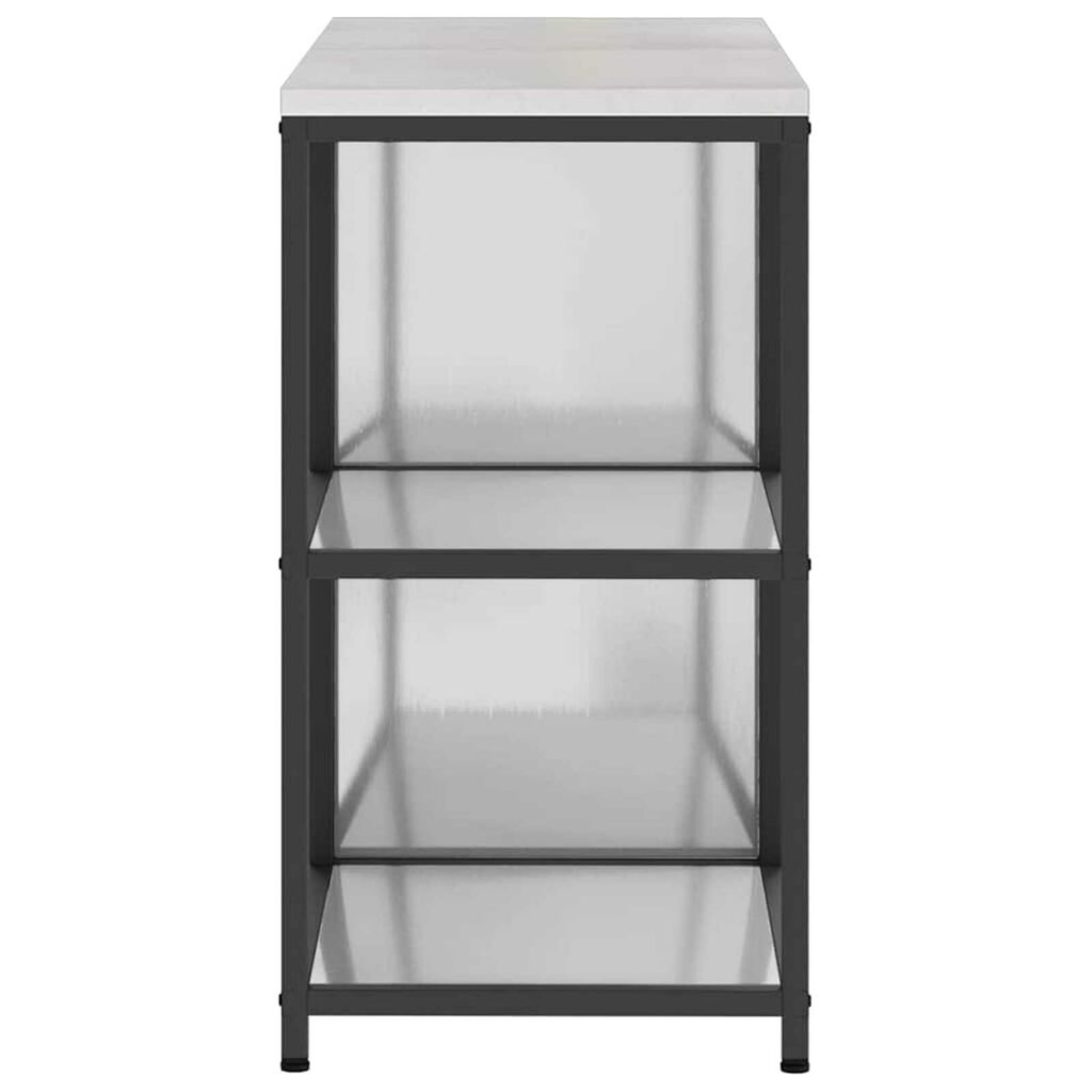 vidaXL Σετ Αποθήκευσης Κουζίνας με ράφι 2 pcs Ασημί 150 x 50 x 92 εκ.