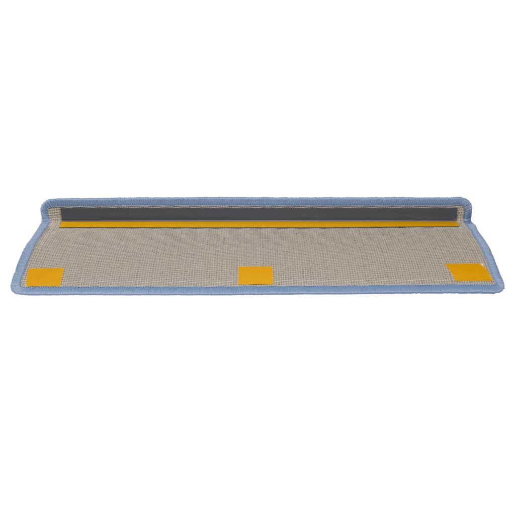 vidaXL Πατάκια Σκάλας Μοκέτα 15 τεμ. Μπλε 65x21x4 εκ.