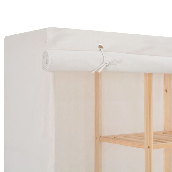 vidaXL Ντουλάπα Λευκή 173 x 40 x 170 εκ. Υφασμάτινη