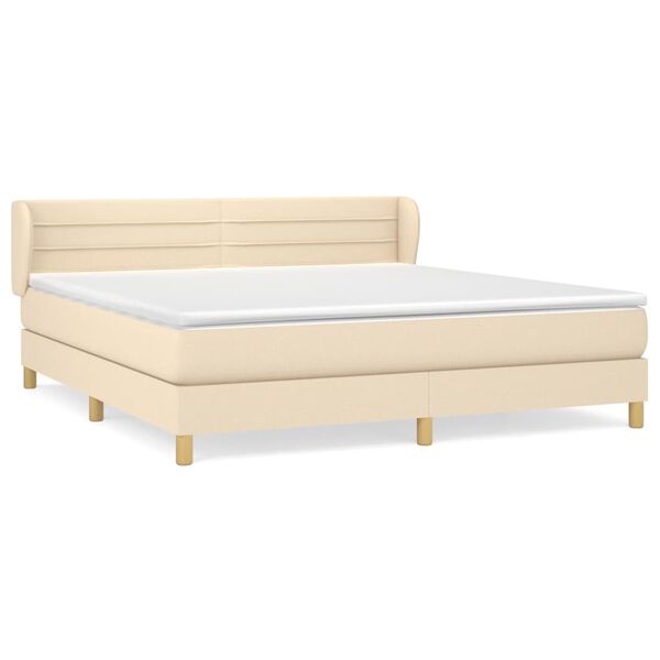 vidaXL &Kappa;&rho;&epsilon;&beta;ά&tau;&iota; Boxspring &mu;&epsilon; &Sigma;&tau;&rho;ώ&mu;&alpha; &Kappa;&rho;&epsilon;&mu; 180x200 &epsilon;&kappa;. &Upsilon;&phi;&alpha;&sigma;&mu;ά&tau;&iota;&nu;&omicron;