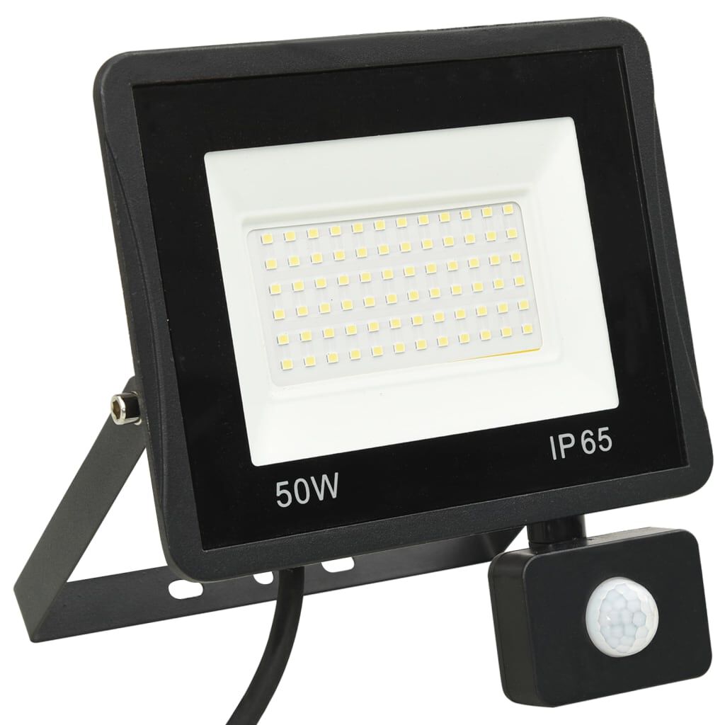 vidaXL Προβολέας LED με Αισθητήρα Θερμό Λευκό 50 W