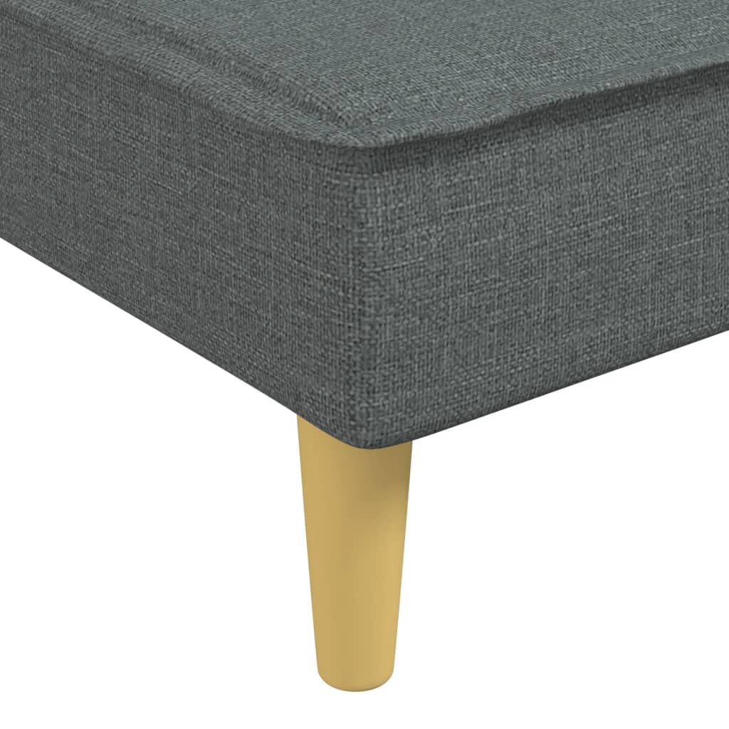 vidaXL Καναπές Κρεβάτι Γωνιακός Σκούρο Γκρι 255x140x70 εκ. Υφασμάτινος