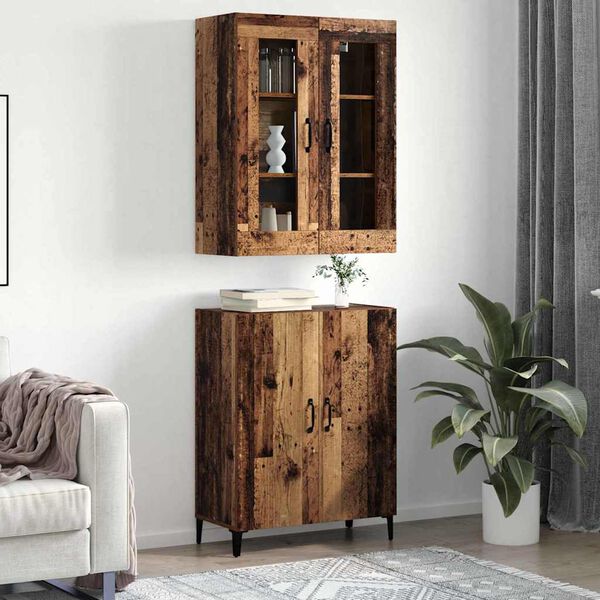 vidaXL Highboard 2 pcs &Pi;&alpha;&lambda;&alpha;&iota;ό &xi;ύ&lambda;&omicron; &Epsilon;&pi;&epsilon;&xi;&epsilon;&rho;&gamma;&alpha;&sigma;&mu;έ&nu;&omicron; &xi;ύ&lambda;&omicron;