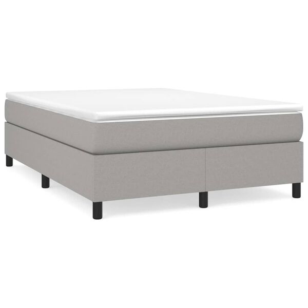 vidaXL Κρεβάτι Boxspring με Στρώμα Ανοιχτό Γκρι 140x190 εκ. Υφασμάτινο