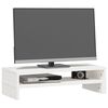 vidaXL Βάση Οθόνης Λευκή (52-101)x22x14 εκ. από Μασίφ Ξύλο Πεύκου