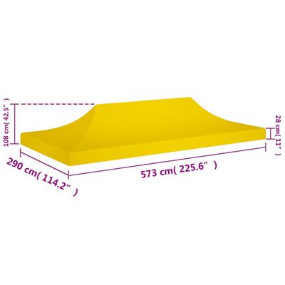 vidaXL Κάλυμμα Τέντας Εκδηλώσεων Κίτρινο 6 x 3 μ. 270 γρ/μ²
