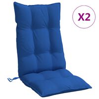 vidaXL Μαξιλάρια Καρέκλας με Πλάτη 2 τεμ. Μπλε Ρουά από Ύφασμα Oxford