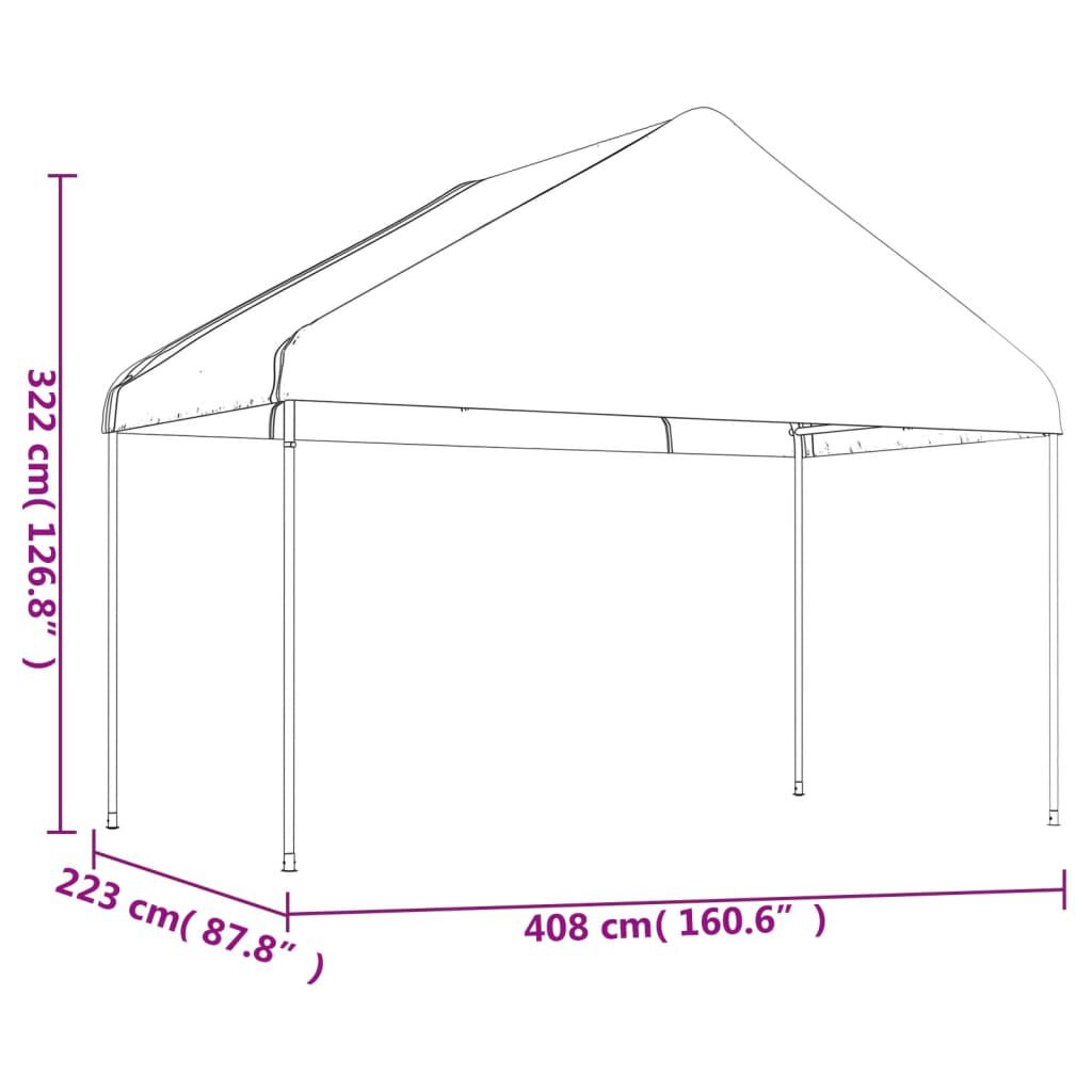 vidaXL Κιόσκι με Τέντα Λευκό 8,92 x 4,08 x 3,22 μ. από Πολυαιθυλένιο