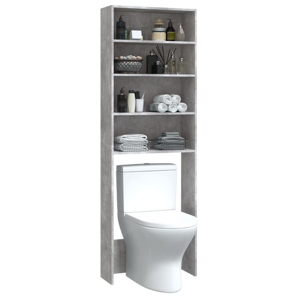 vidaXL Ντουλάπι Πλυντηρίου Γκρι Σκυροδέματος 64 x 24 x 190 εκ.