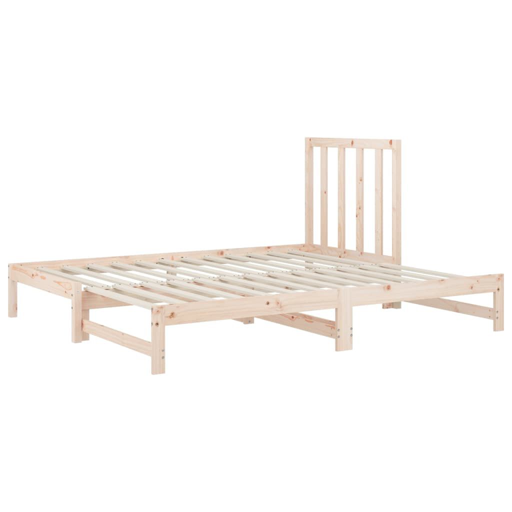 vidaXL Καναπές Κρεβάτι Συρόμενος 2x(90x190) εκ. Μασίφ Ξύλο Πεύκου