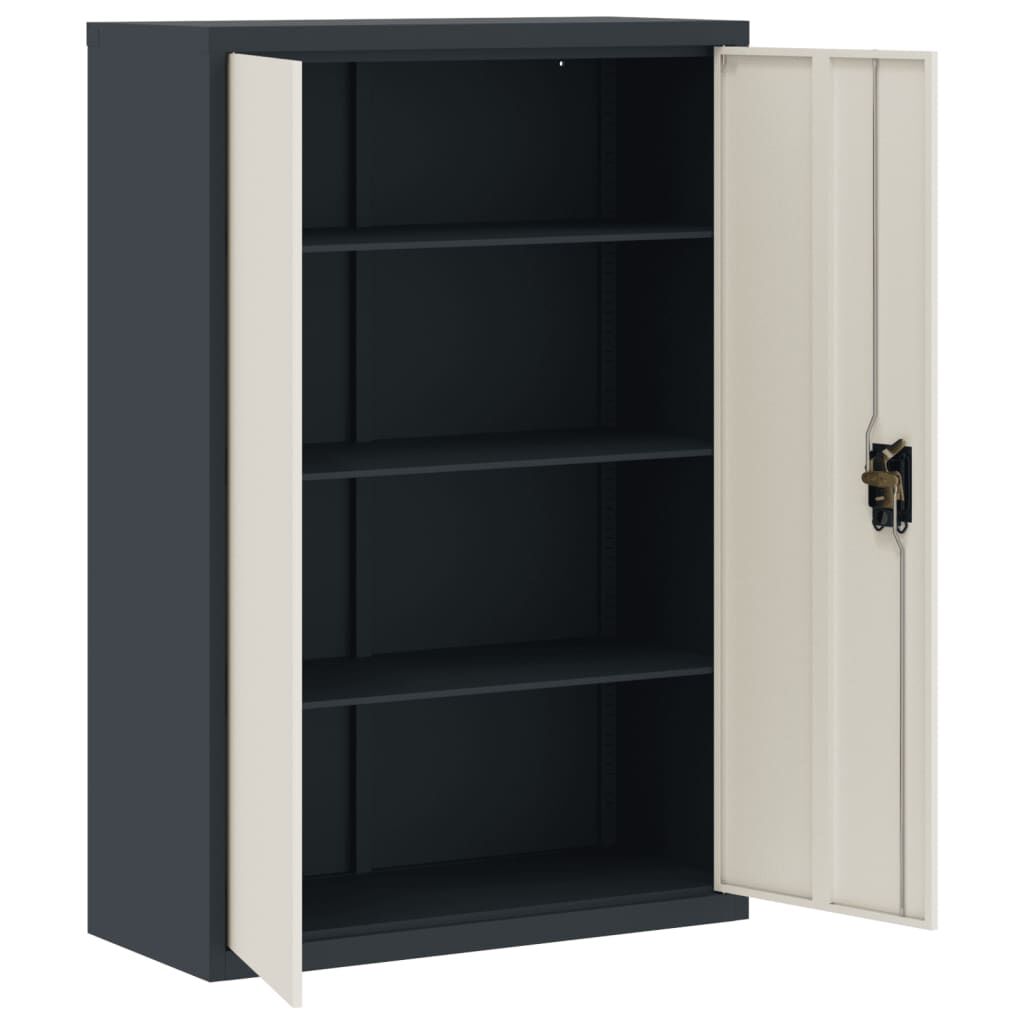 vidaXL Αρχειοθήκη Ανθρακί και Λευκή 90 x 40 x 140 εκ. Ατσάλινη