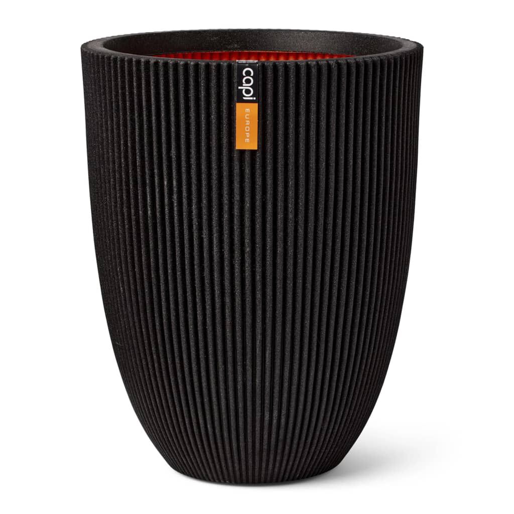 Capi Βάζο Elegant Groove Μαύρο 46 x 58 εκ.