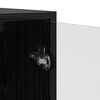 vidaXL Highboard &Mu;&alpha;ύ&rho;&eta; &Omicron;&xi;&upsilon;ά 68 x 37 x 142 &epsilon;&kappa; &Epsilon;&pi;&epsilon;&xi;&epsilon;&rho;&gamma;&alpha;&sigma;&mu;έ&nu;&omicron; &xi;ύ&lambda;&omicron;
