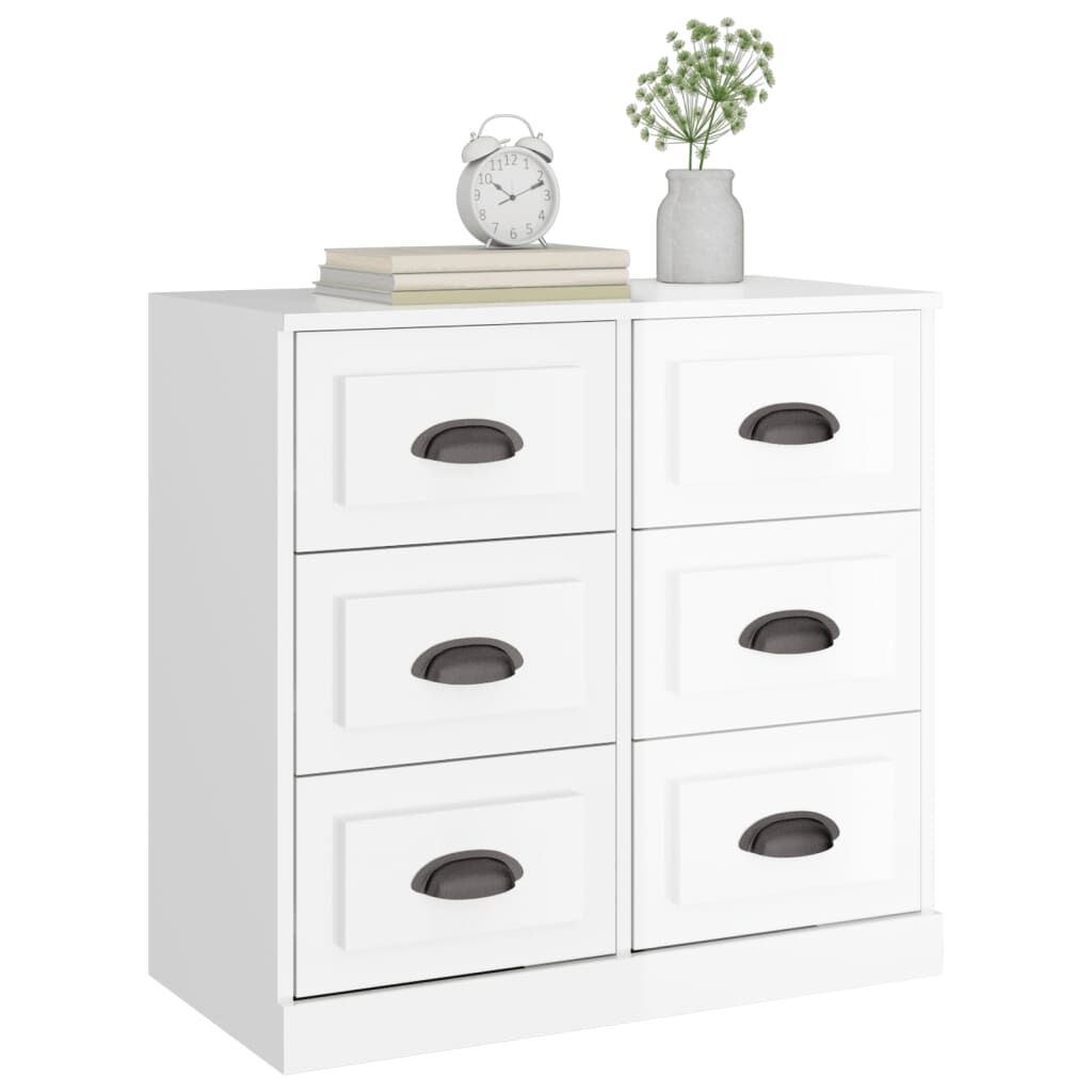 vidaXL Ντουλάπι Γυαλιστερό Λευκό 70x35,5x67,5 εκ. Επεξεργασμένο Ξύλο