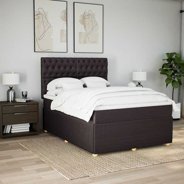 vidaXL &Kappa;&rho;&epsilon;&beta;ά&tau;&iota; Boxspring &mu;&epsilon; &Sigma;&tau;&rho;ώ&mu;&alpha; &Sigma;&kappa;&omicron;ύ&rho;&omicron; &Kappa;&alpha;&phi;έ 140x190 &epsilon;&kappa;. &Upsilon;&phi;&alpha;&sigma;&mu;ά&tau;&iota;&nu;&omicron;