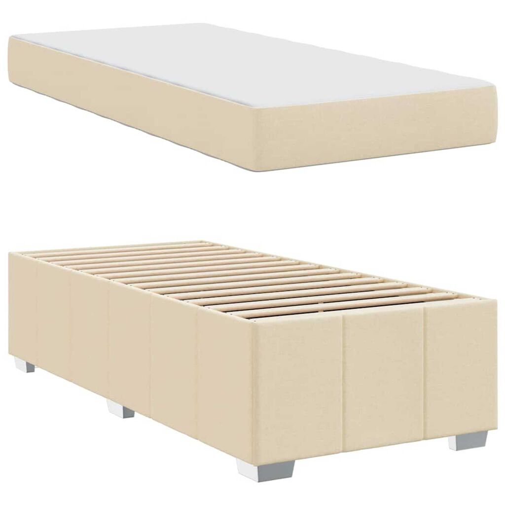 vidaXL Σκελετός Κρεβατιού Κρεμ 120 x 190 cm ύφασμα