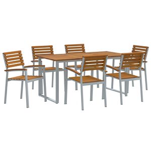vidaXL &Sigma;έ&tau; &phi;&alpha;&gamma;&eta;&tau;&omicron;ύ &gamma;&iota;&alpha; &kappa;ή&pi;&omicron; 7 pcs &Gamma;&kappa;&rho;&iota; &Sigma;&tau;&epsilon;&rho;&epsilon;ό &Xi;ύ&lambda;&omicron; &Alpha;&kappa;&alpha;&kappa;ί&alpha;&sigmaf;