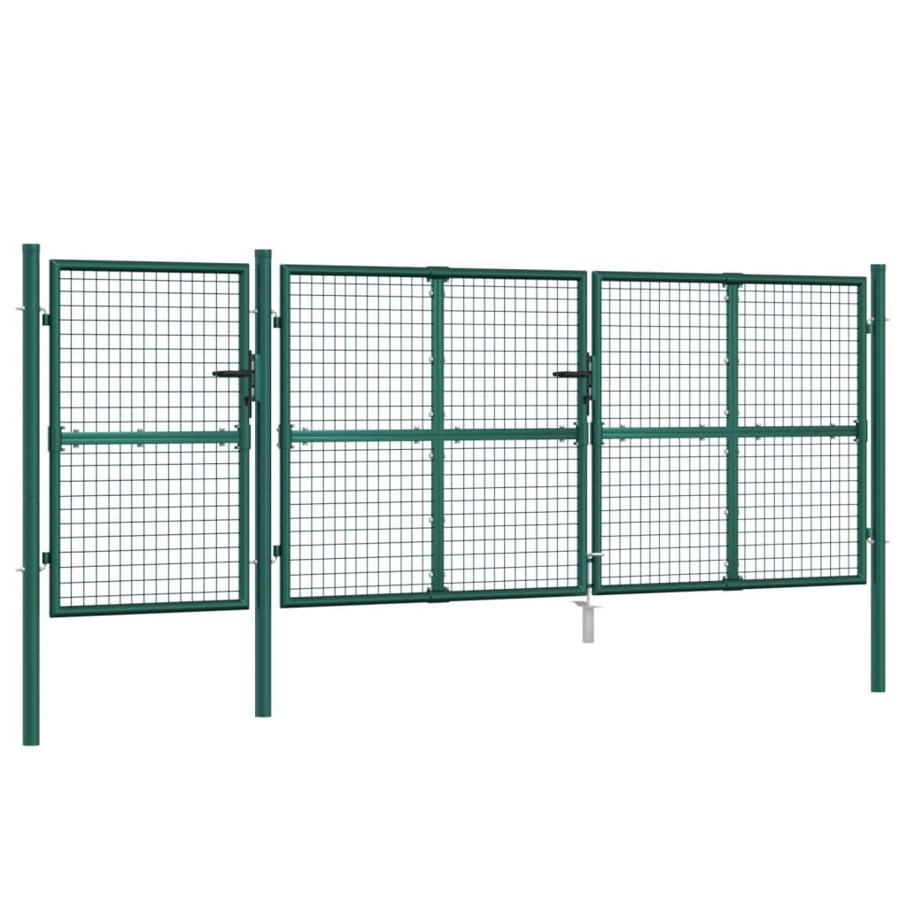 vidaXL Πόρτα Περίφραξης με Πλέγμα Πράσινη 400 x 175 εκ. Γαλβαν. Ατσάλι