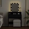 vidaXL Μπουντουάρ με LED Μαύρο 80 x 41 x 144,5 εκ.