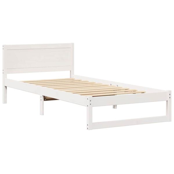 vidaXL Σκελετός Κρεβατιού Λευκό 80 x 200 cm Μασίφ ξύλο πεύκου