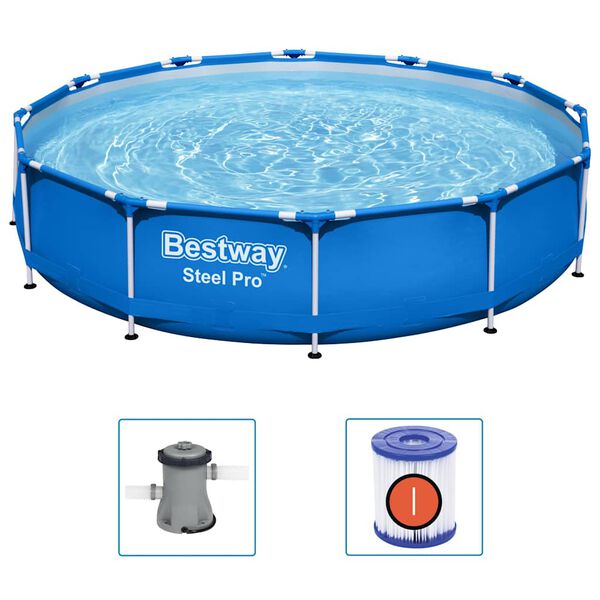 Bestway &Pi;&iota;&sigma;ί&nu;&alpha; &mu;&epsilon; &Sigma;&kappa;&epsilon;&lambda;&epsilon;&tau;ό Steel Pro 366 x 76 &epsilon;&kappa;.