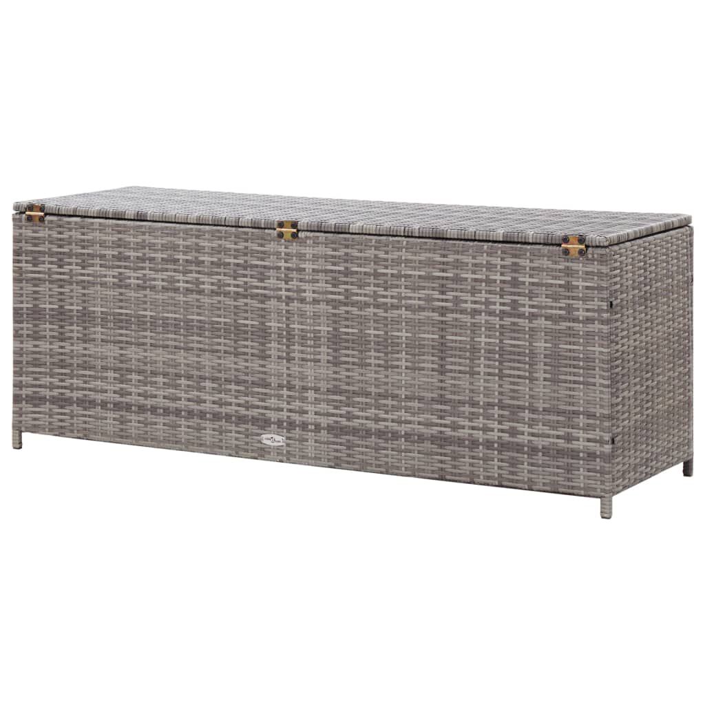 vidaXL Κουτί Αποθήκευσης Κήπου Γκρι 150x50x60 εκ. από Συνθετικό Ρατάν