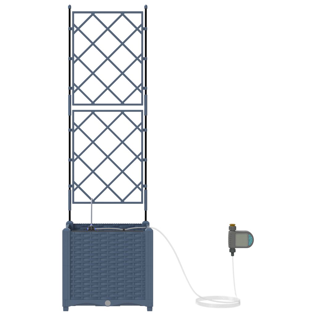 vidaXL Ζαρντινιέρες κήπου Γκρι 40 x 40 x 142 cm Ατσάλι