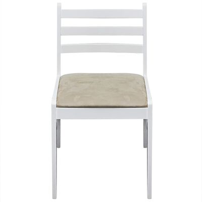 vidaXL Καρέκλες Τραπεζαρίας 4 τεμ. Λευκές Καουτσουκόδεντρο/Βελούδο