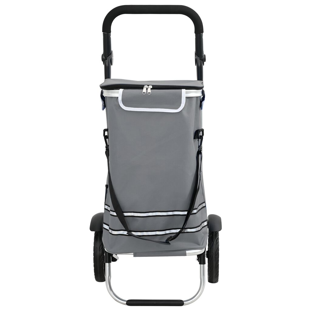 vidaXL Καρότσι Αγορών Γκρι 36.5 x 46.5 x 100.5 εκ Ύφασμα Oxford