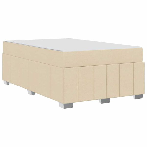 vidaXL Σκελετός Κρεβατιού με στρώμα Κρεμ 120 x 200 cm ύφασμα