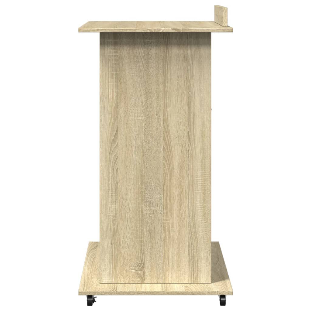 vidaXL Αναλόγιο με Ροδάκια & Συρτάρι Sonoma Δρυς 55x55x107εκ Επεξ Ξύλο