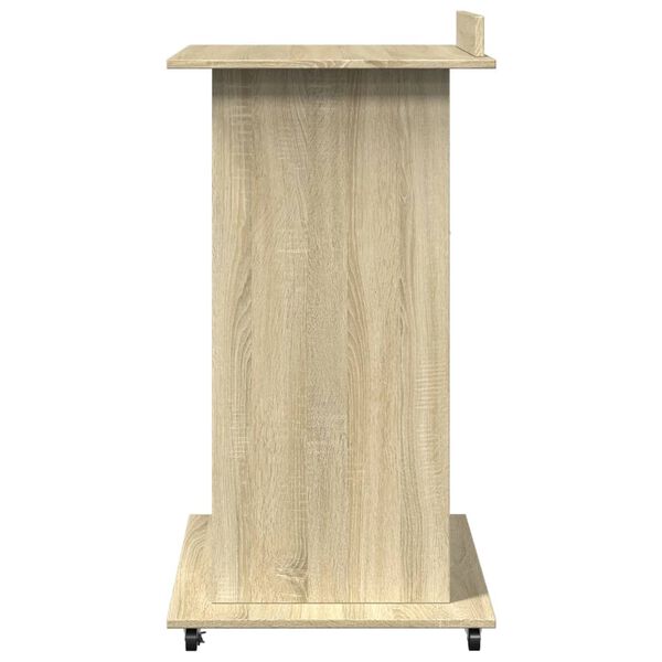 vidaXL Αναλόγιο με Ροδάκια & Συρτάρι Sonoma Δρυς 55x55x107εκ Επεξ Ξύλο