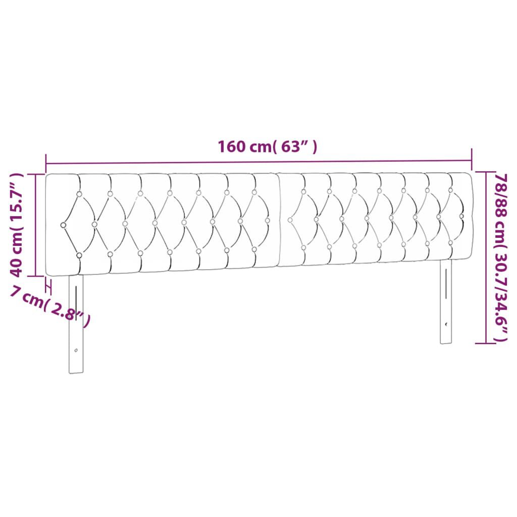 vidaXL Κεφαλάρια Κρεβατιού 2 τεμ. Taupe 80x7x78/88 εκ. Υφασμάτινο