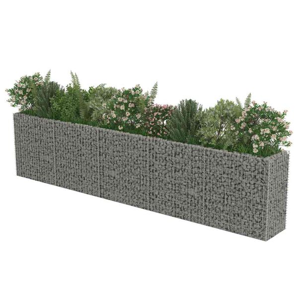 vidaXL Συρματοκιβώτιο-Γλάστρα Υπερυψωμένη 450x50x100 εκ. Γαλβ. Χάλυβας