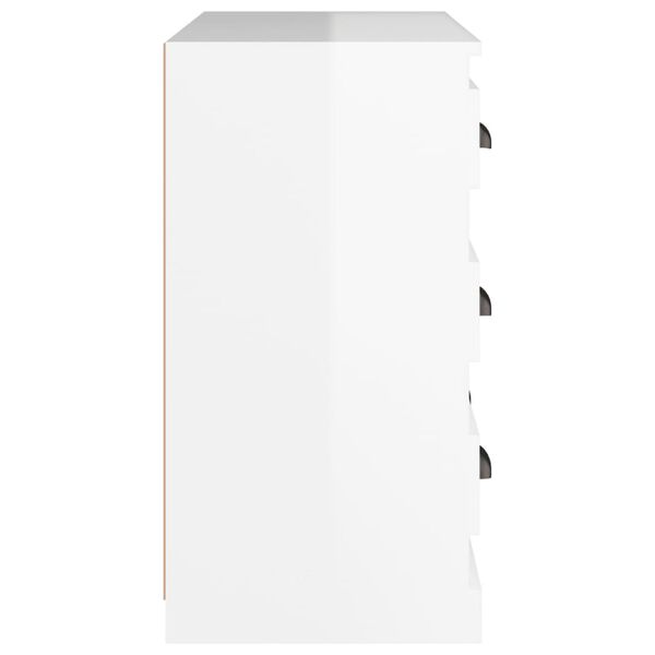 vidaXL Ντουλάπι Γυαλιστερό Λευκό 70x35,5x67,5 εκ. Επεξεργασμένο Ξύλο