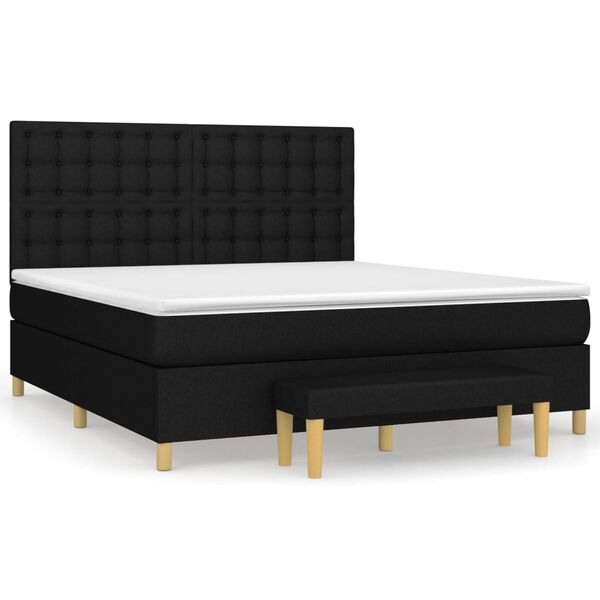 vidaXL &Kappa;&rho;&epsilon;&beta;ά&tau;&iota; Boxspring &mu;&epsilon; &Sigma;&tau;&rho;ώ&mu;&alpha; &Mu;&alpha;ύ&rho;&omicron; 180x200 &epsilon;&kappa;. &Upsilon;&phi;&alpha;&sigma;&mu;ά&tau;&iota;&nu;&omicron;