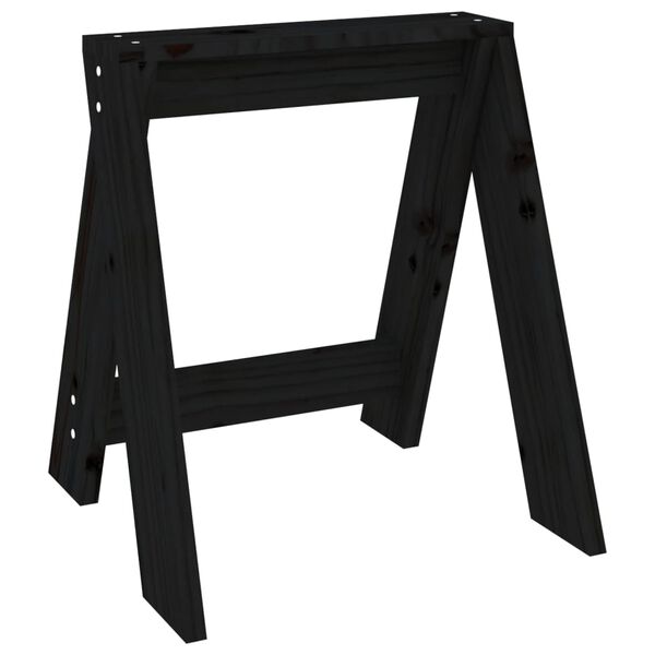 vidaXL Σκαμπό 2 Τεμ. Μαύρα 40x40x45 εκ. από Μασίφ Ξύλο Πεύκου