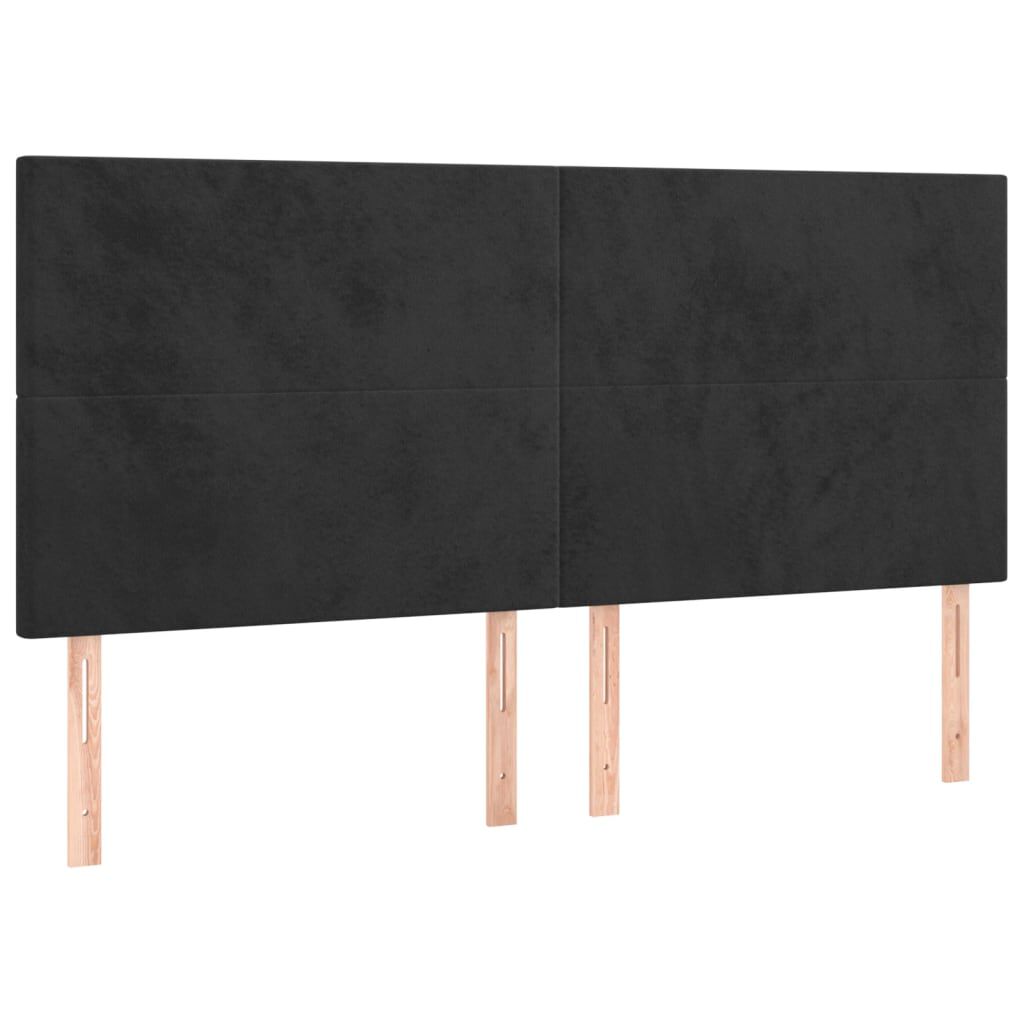 vidaXL Κρεβάτι Boxspring με Στρώμα Μαύρο 200x200 εκ. Βελούδινο
