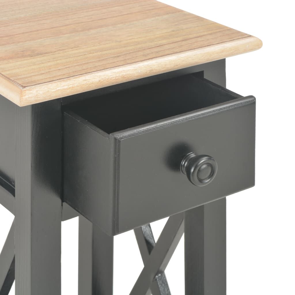 vidaXL Τραπεζάκι Βοηθητικό Μαύρο 27 x 27 x 65,5 εκ. Ξύλινο
