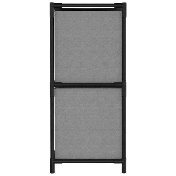 vidaXL Ντουλάπι με 4 Υφασμάτινα Καλάθια Γκρι 63x30x71 εκ. από Ατσάλι