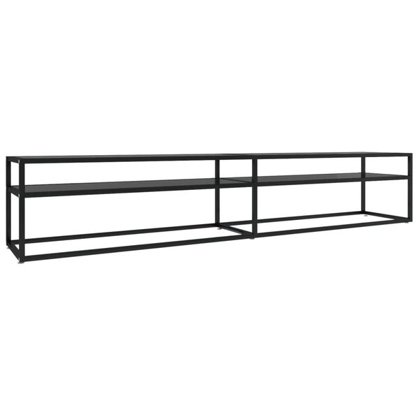 vidaXL Έπιπλο Τηλεόρασης Μαύρο 220 x 40 x 40,5 εκ. από Ψημένο Γυαλί