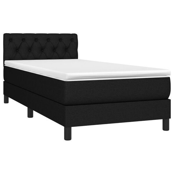vidaXL &Kappa;&rho;&epsilon;&beta;ά&tau;&iota; Boxspring &mu;&epsilon; &Sigma;&tau;&rho;ώ&mu;&alpha; &Mu;&alpha;ύ&rho;&omicron; 80 x 200 &epsilon;&kappa;. &Upsilon;&phi;&alpha;&sigma;&mu;ά&tau;&iota;&nu;&omicron;