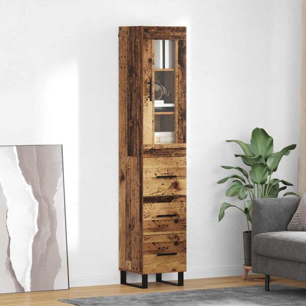 vidaXL Highboard &Pi;&alpha;&lambda;&iota;ό &Xi;ύ&lambda;&omicron; 34,5 x 34 x 180 &epsilon;&kappa;. &Epsilon;&pi;&epsilon;&xi;&epsilon;&rho;&gamma;&alpha;&sigma;&mu;έ&nu;&omicron; &xi;ύ&lambda;&omicron;