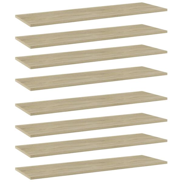 vidaXL Ράφια Βιβλιοθήκης 8 τεμ. Sonoma Δρυς 100x30x1,5 εκ. Μοριοσανίδα