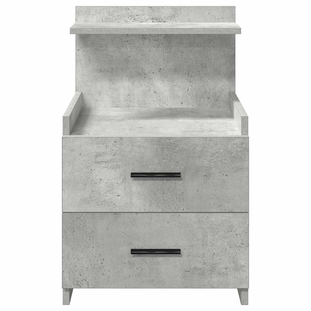 vidaXL Κομοδίνο με 2 Συρτάρια Γκρι Σκυρόδεμα 40x36,5x62 εκ.