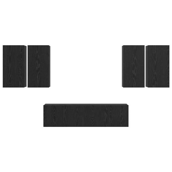 vidaXL Σετ επίπλου τηλεόρασης 6 pcs Μαύρη δρυς 60 x 30 x 30 cm