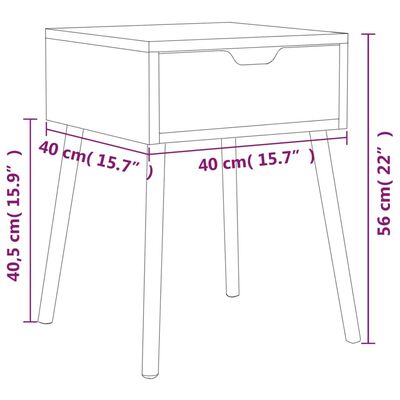 vidaXL Κομοδίνο Λευκό / Sonoma Δρυς 40 x 40 x 56 εκ. από Μοριοσανίδα