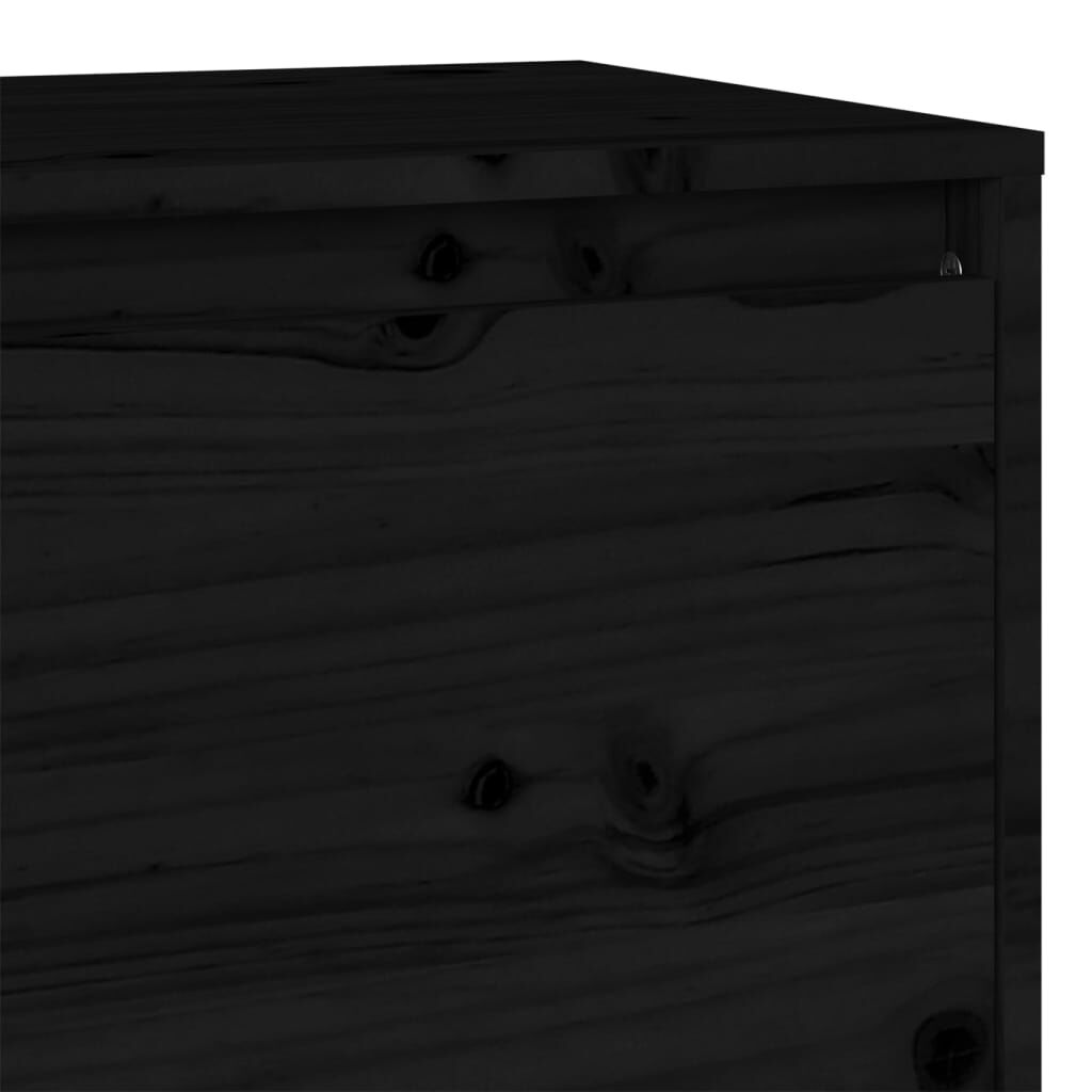 vidaXL Έπιπλο Τηλεόρασης Μαύρο 140 x 35 x 40 εκ. από Μασίφ Ξύλο Πεύκου
