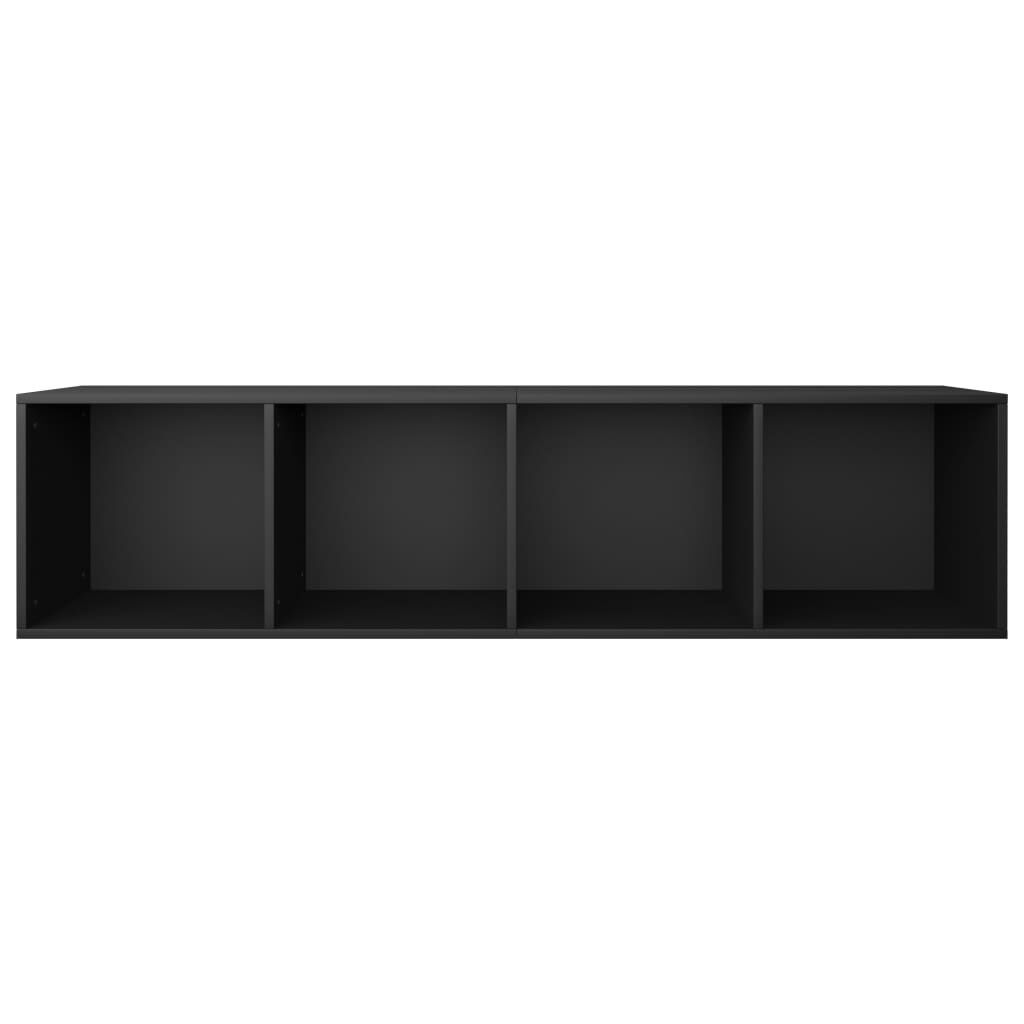 vidaXL Βιβλιοθήκη/Έπιπλο Τηλεόρασης Μαύρο 36x30x143 εκ. Επεξ. Ξύλο